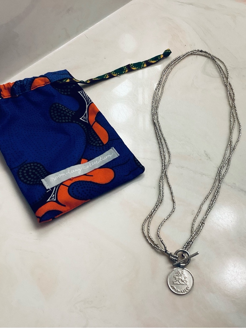 Noonday Collection silver multi-strand coin pendant necklace - Picture 2 of 3
